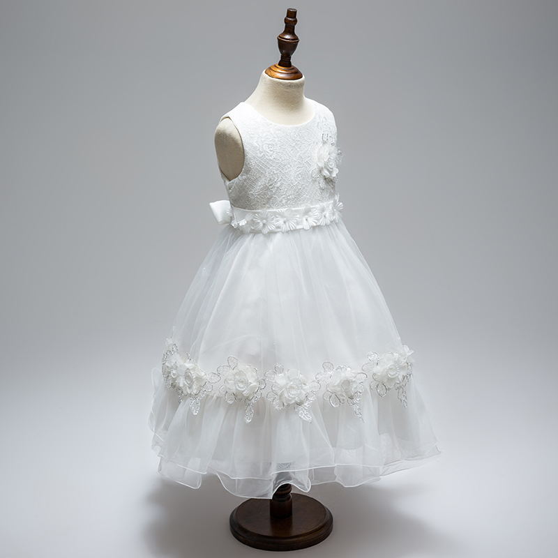 Biała sukienka dziewczęca komunijna dla druhny na ślub