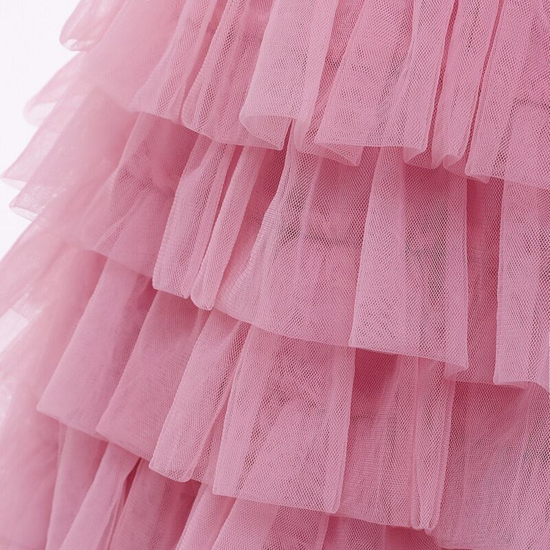 Różowa sukienka dla dziewczynki z falbankami