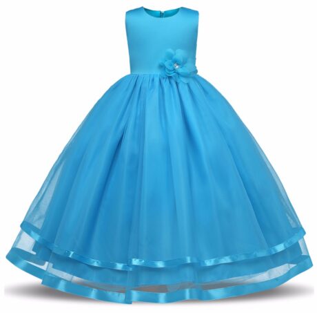 Sukienka dla dziewczynki druhna flower niebieska na sepcjalna okazję