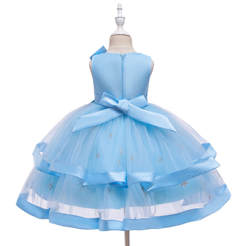 Piękna sukienka wizytowa dla dziewczynki, druhny niebieska balowa z dodatkami