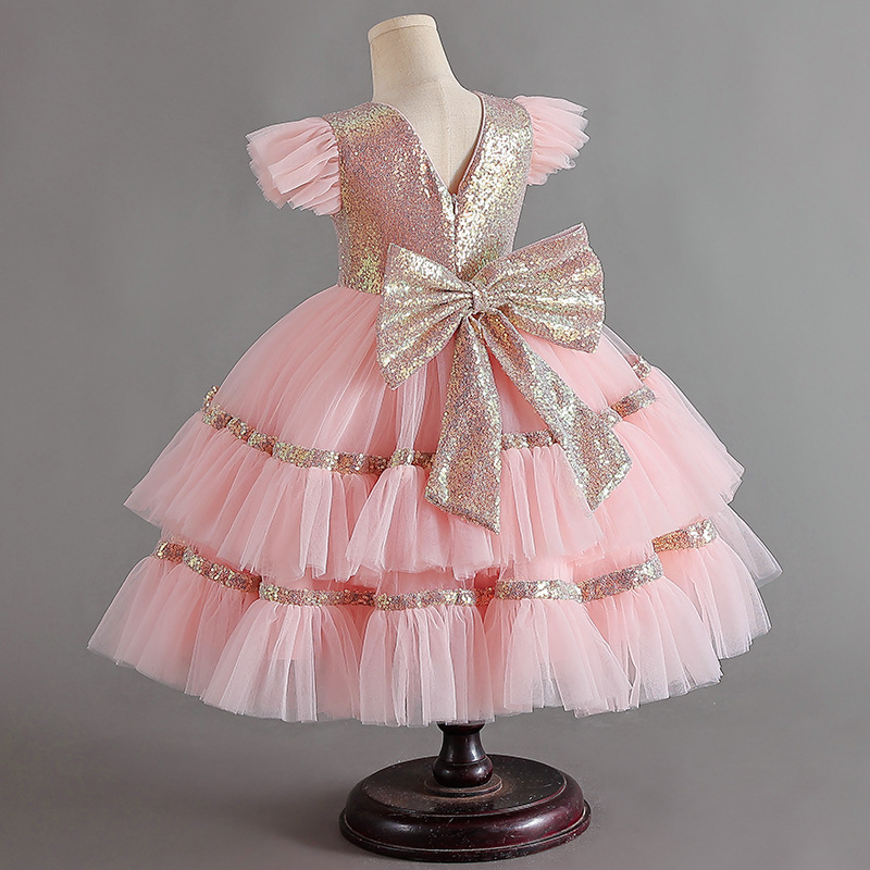 Różowa sukienka elegancka dla dziewczynki druhny