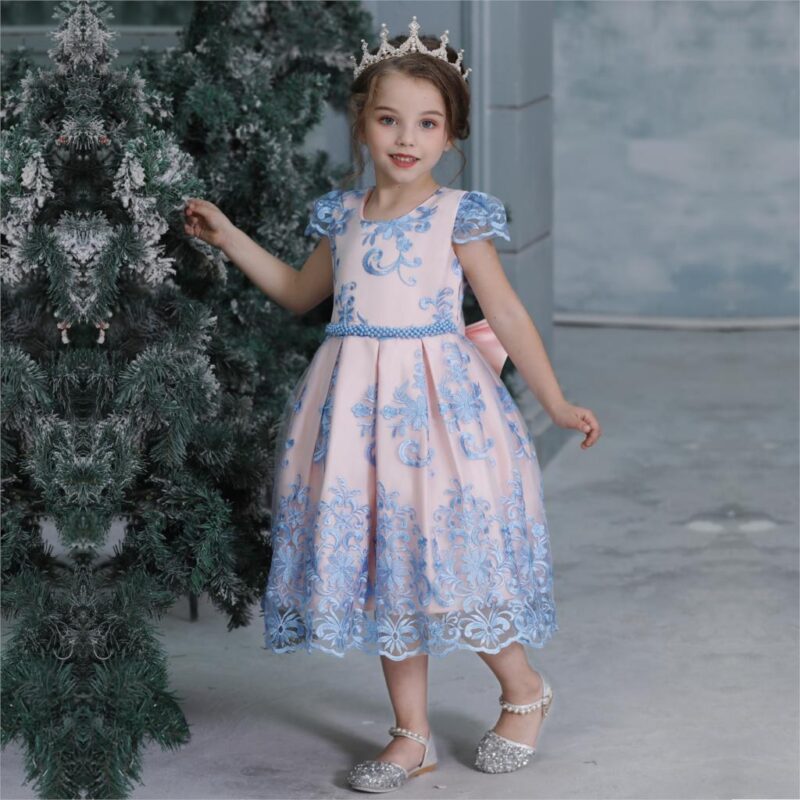 Sukienka dla dziewczynki druhna wizytowa okolicznościowa koronkowa efektowna wow LAURA PINK
