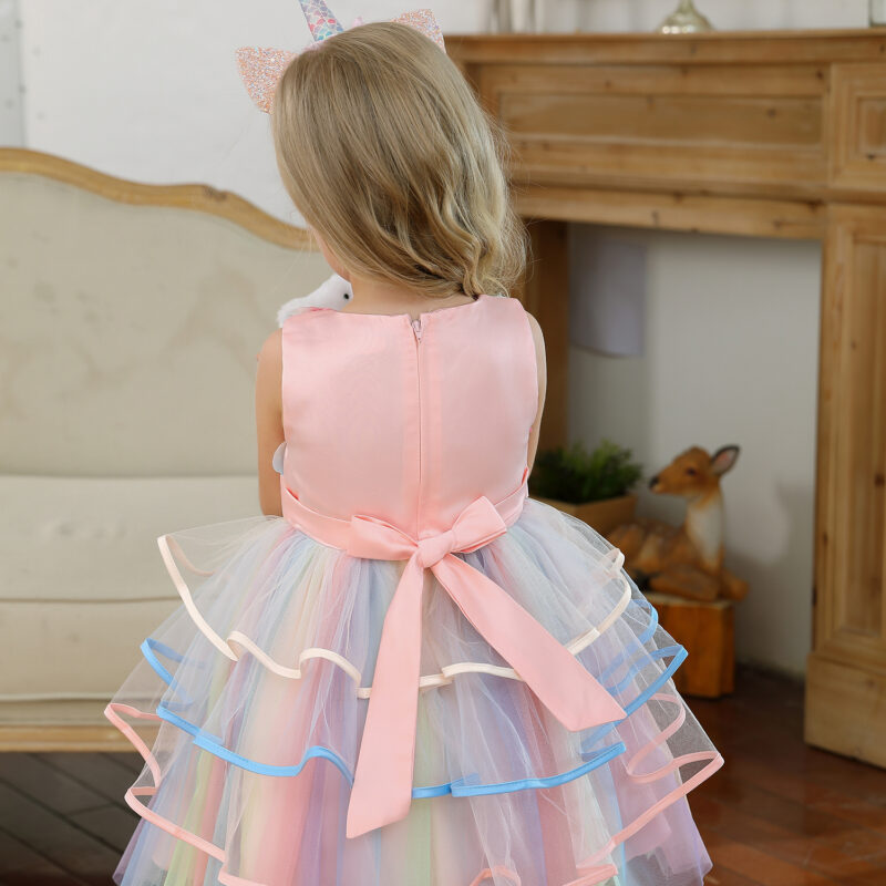 Sukienka dla dziewczynki druhna na specjalna okazje kwiaty wizytowa astra pink