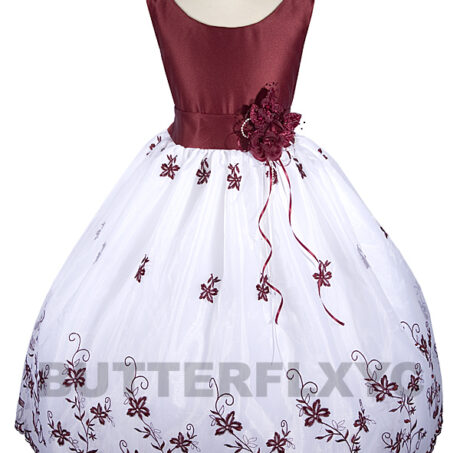 sukienka dla dziewczynki druhna druhenka balowa bordowa